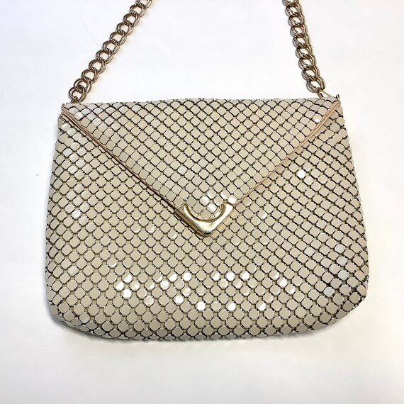 Off White Towanny Mesh Purse Vintage Evening Envelope Shoulder