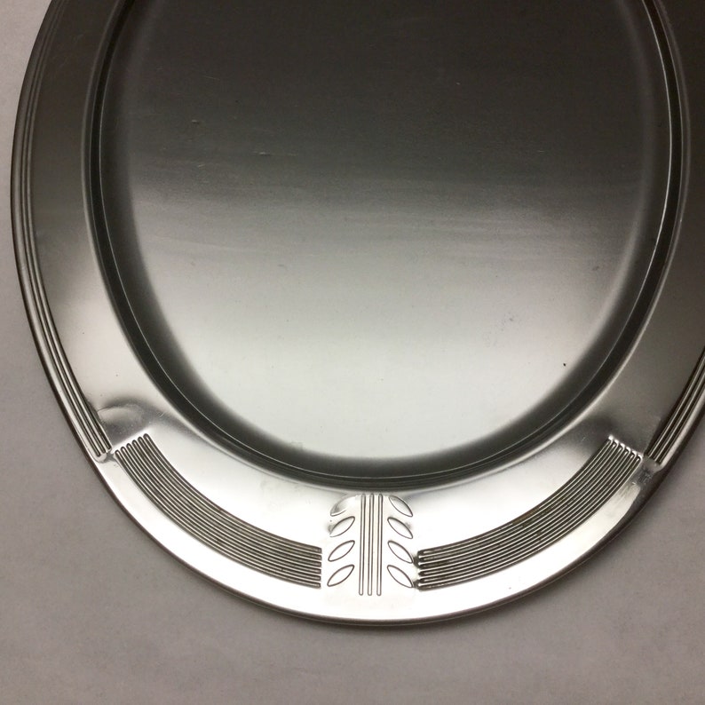 Mid Century Modernist Chrome Serving Tray Turkey Platter