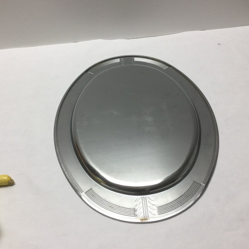 Mid Century Modernist Chrome Serving Tray Turkey Platter