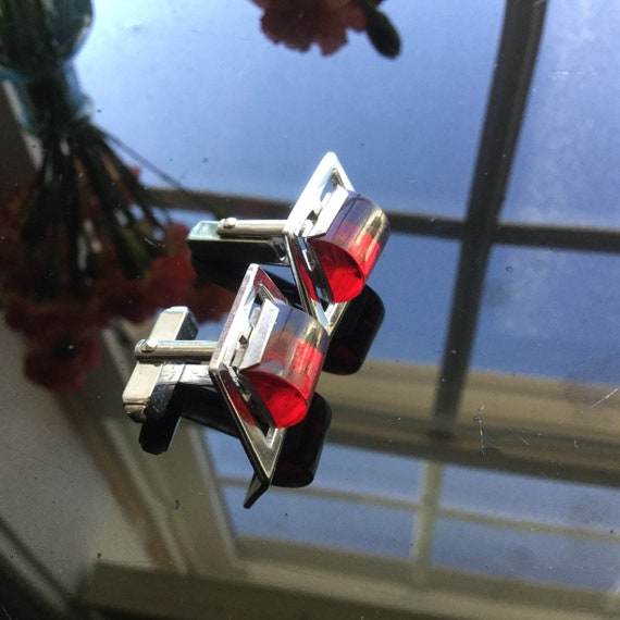 Geometric Ruby Cuff Links: Isosceles Trapezoid Re… - image 3