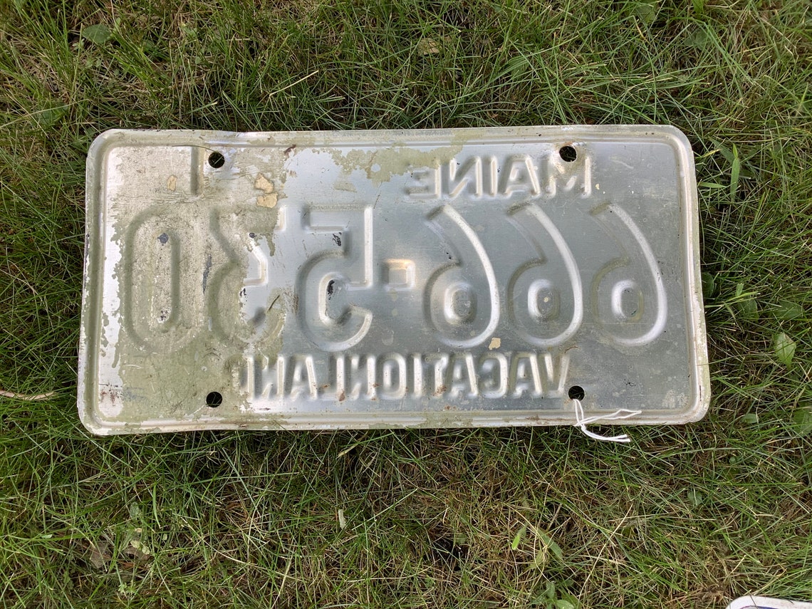 Plaque dimmatriculation jaune maine 666530 Fin des années Etsy