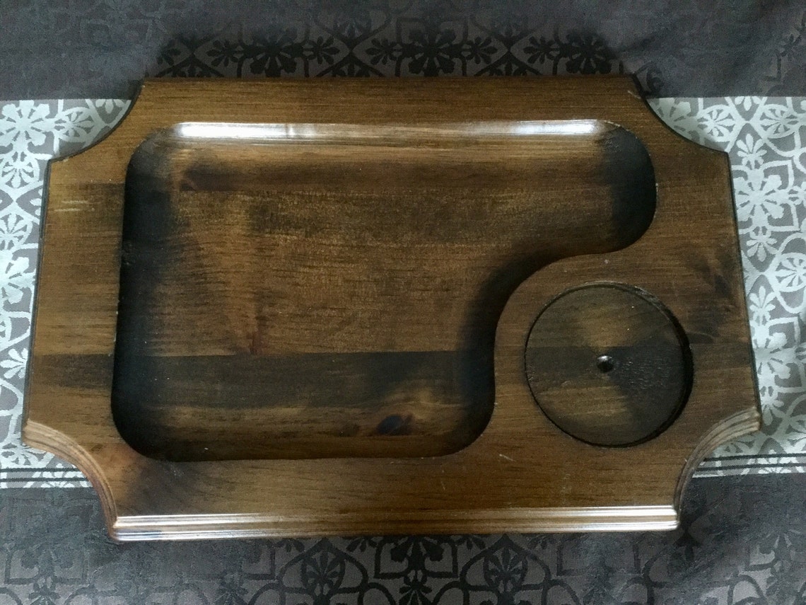 Mens Wood Trinket Tray Dresser Organizer Solid MCM Valet Etsy