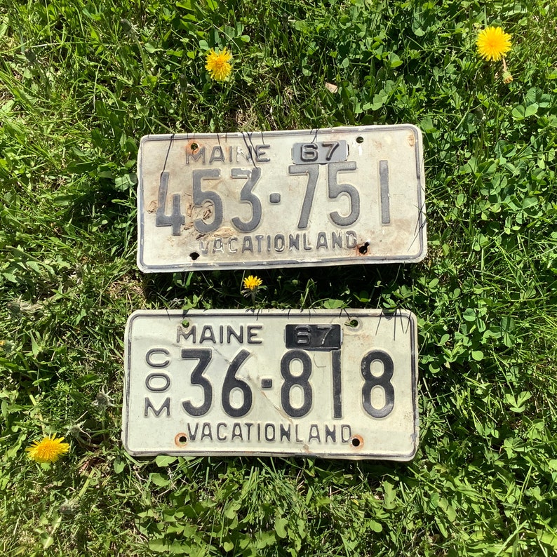 2 x 1967 Maine License Plates Vintage Auto & Truck Tag | Etsy