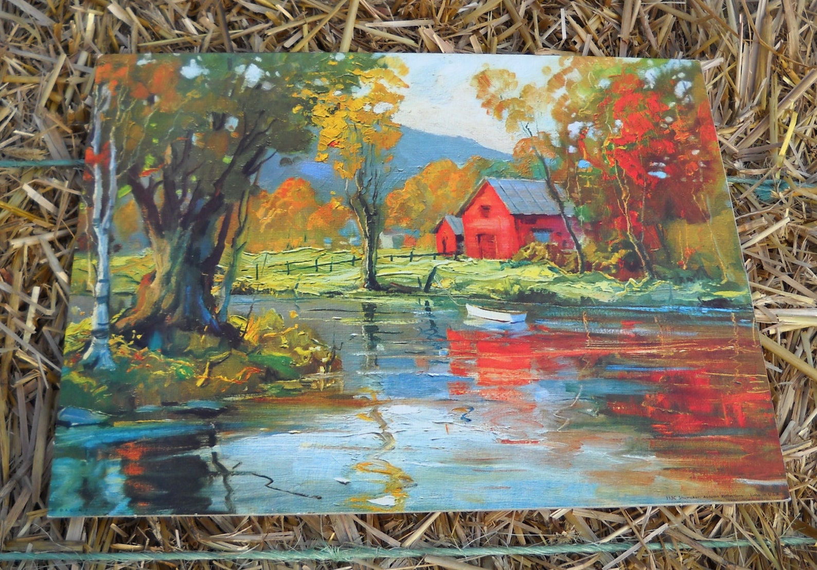 Autumn Reflections By Phillip Shumaker Vintage Litho Print Etsy
