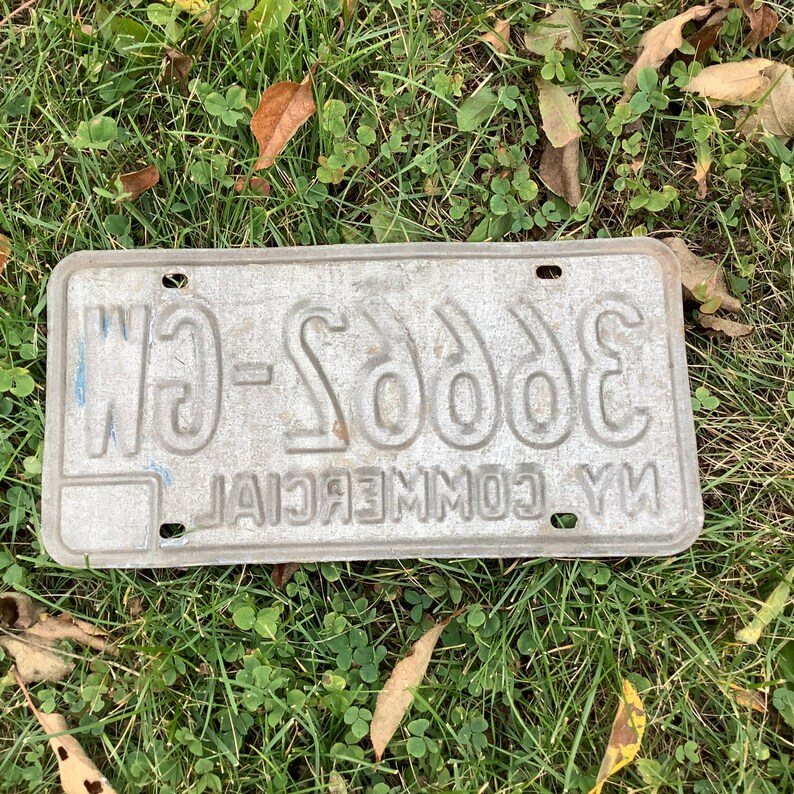NY Tractortrailer License Plate 36662 GW 1970s Commercial Etsy