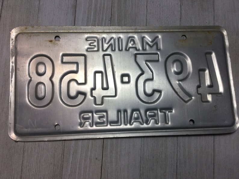 1980's Maine Trailer License Plate 493458 Vintage ME Tag Etsy UK