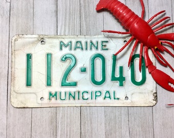 1985 Maine Municipal License Plate Government Police Vehicle Tag Vintage ME