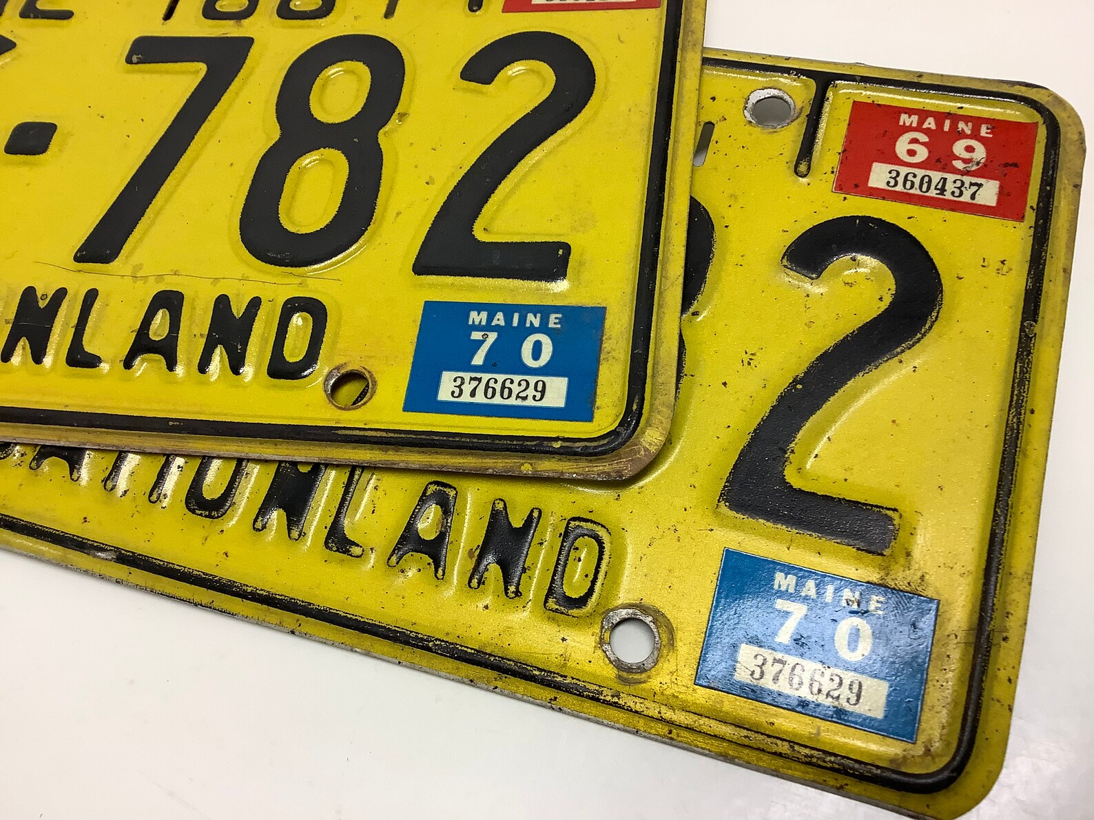 Pick 1 Yellow Maine License Plate 306782 Late 60s 70s Auto Etsy