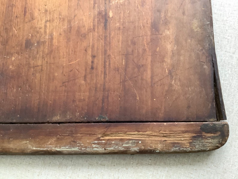 Antique Dough Board, Primitive Maine Breadboard, 4 Pc Construction Dark Wood AS-IS image 5