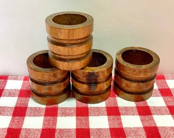 Set of 4 Wooden Napkin Rings