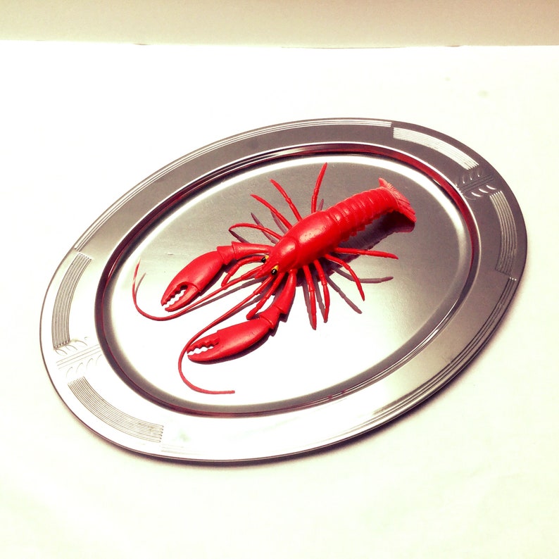 Mid Century Modernist Chrome Serving Tray Turkey Platter