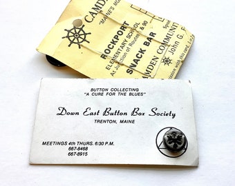 Down East Button Box Card, Antique Maine Button Collector Souvenir