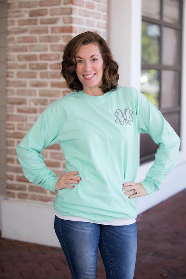 Comfort Colors Monogram Long Sleeve T 