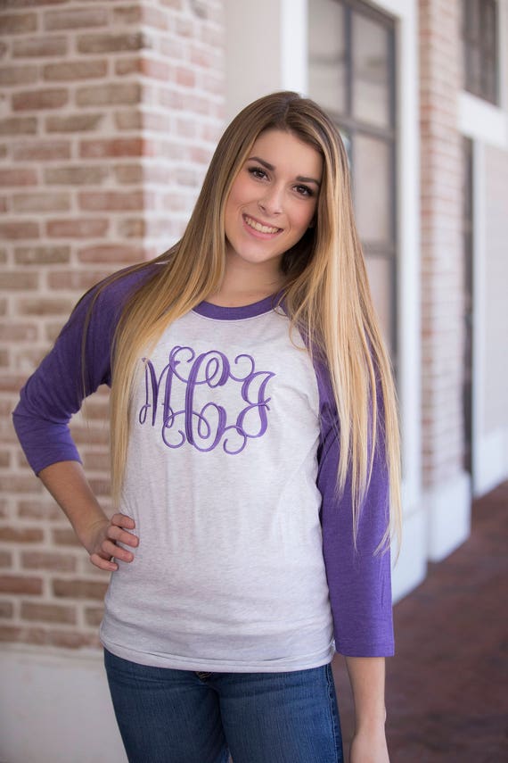 Adult Monogrammed Raglan Shirts 