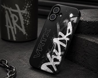Cover per telefono resistente con scritta graffiti bianca / Design con vernice spray VRTX nera