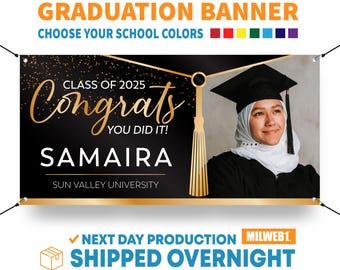 Graduation Banner, Class of 2025, Graduation, Announcement Banner, Decorations Personalized, Graduation Gift - Vinyl Banner - Sign