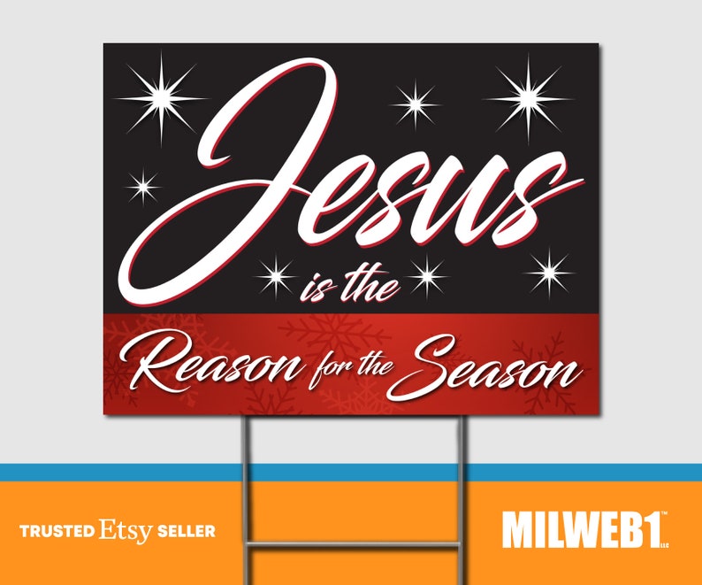 Jesus is the Reason for the Season Double Sided Yard Sign | Etsy