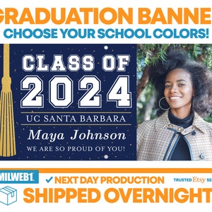 Graduation Banner, Class of 2024 Graduation, Announcement Banner, Decorations Personalized, Graduation Gift - Vinyl Banner - Sign