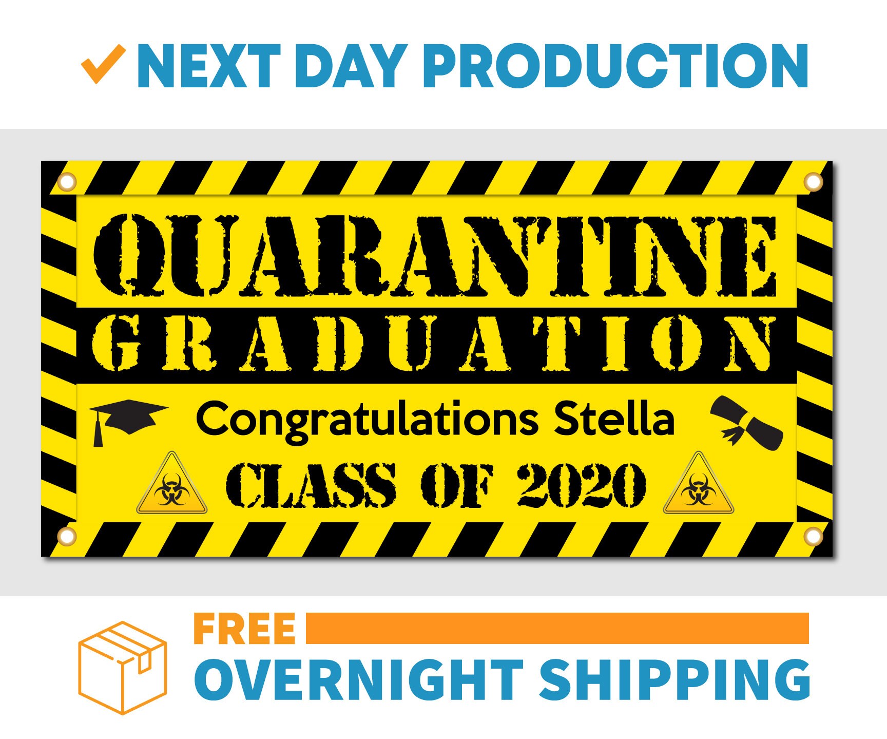 Quarantine Graduation 2020 - Vinyl Banner - Sign - Free Overnight Shi…