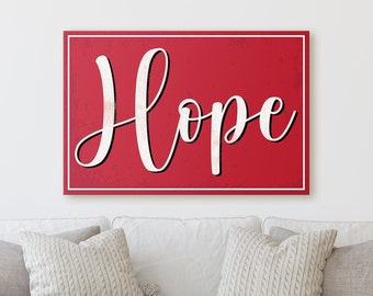 Hope Sign Holiday Fun Modern Farmhouse Christmas Wall Decor Rustic Vintage Canvas Print Canvas Print Art