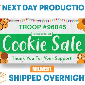 Cookie Sale / Cookies For Sale - Vinyl Banner - Sign - Free Overnight Shipping