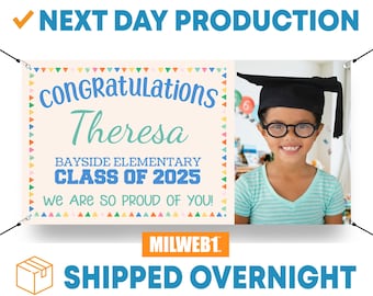 Kindergarten Graduation Banner 2025, Graduation Banner, Elementary School, Graduation Gift - Vinyl Banner - Sign