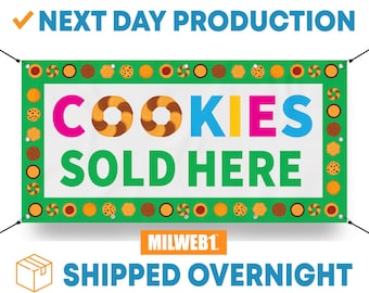 Cookies Sold Here / Cookie Sale - Vinyl Banner - Sign - Free Overnight Shipping