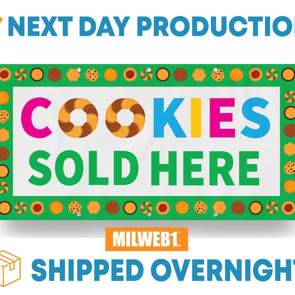 Cookies Sold Here / Cookie Sale - Vinyl Banner - Sign - Free Overnight Shipping