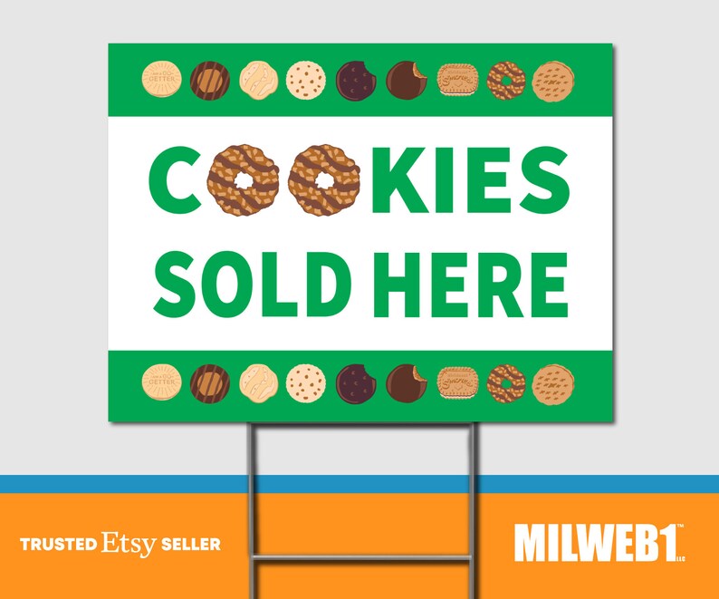 Girl Scouts Cookies Sold Here / Cookie Sale Double Sided Etsy
