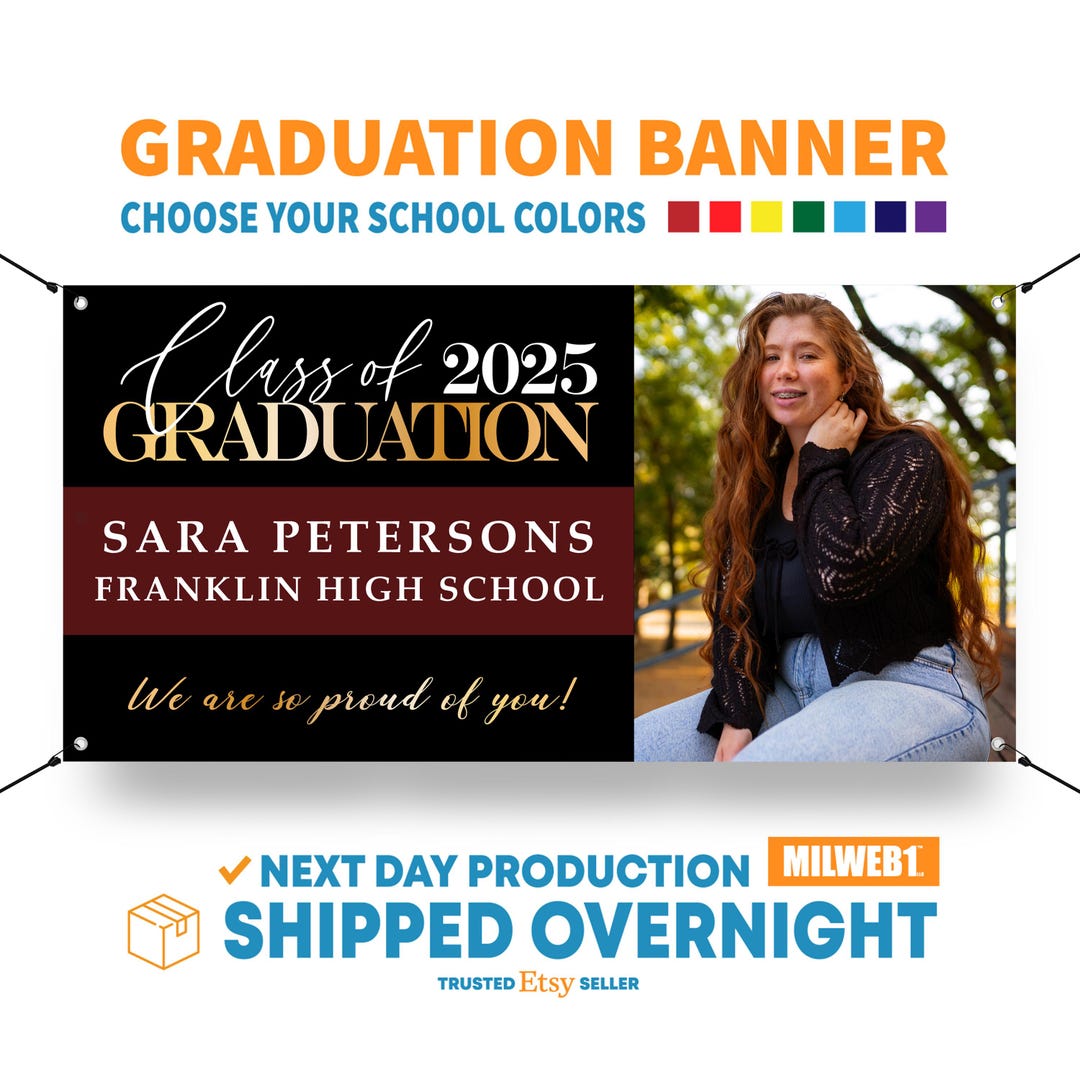 Graduation Banner, Class of 2025 Graduation, Announcement Banner ...