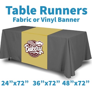 Custom Table Runner with Logo Craft Fair, Vendor Tables, Trade Shows, Event Table