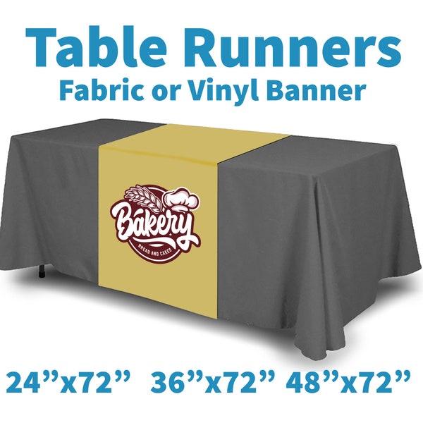 Custom Table Runner with Logo Craft Fair, Vendor Tables, Trade Shows, Event Table