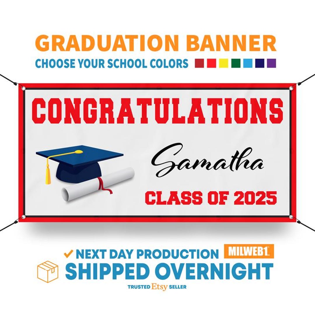 High School Graduation Banner, Class of 2025 Banner, College Graduation ...