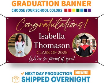 Graduation Banner, Class of 2025, Graduation, Announcement Banner, Decorations Personalized, Graduation Gift - Vinyl Banner - Sign