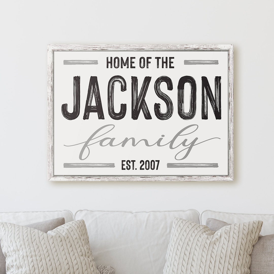 Personalized Family Name Sign Modern Farmhouse Established Vintage ...