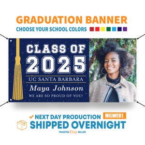 Graduation Banner, Class of 2025 Graduation, Announcement Banner, Decorations Personalized, Graduation Gift - Vinyl Banner - Sign
