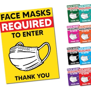 Face Mask Required To Enter Window Decal 7.5” X 10”
