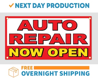 Wheel Alignment Banner Sign – 3x10 Feet Vinyl, Auto Repair Shop Advertising, Easy To Hang