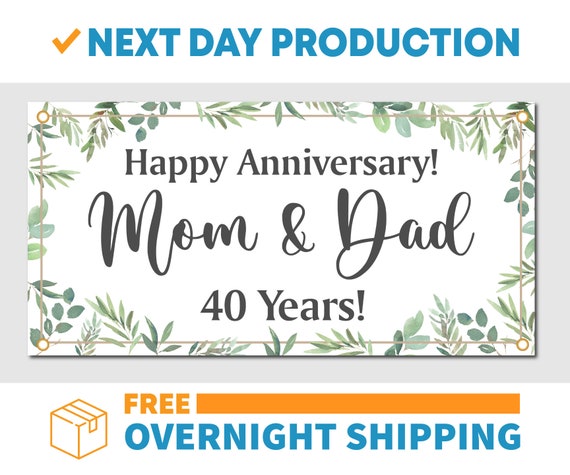 Happy Anniversary Mom & Dad Floral Elegant Personalized - Etsy