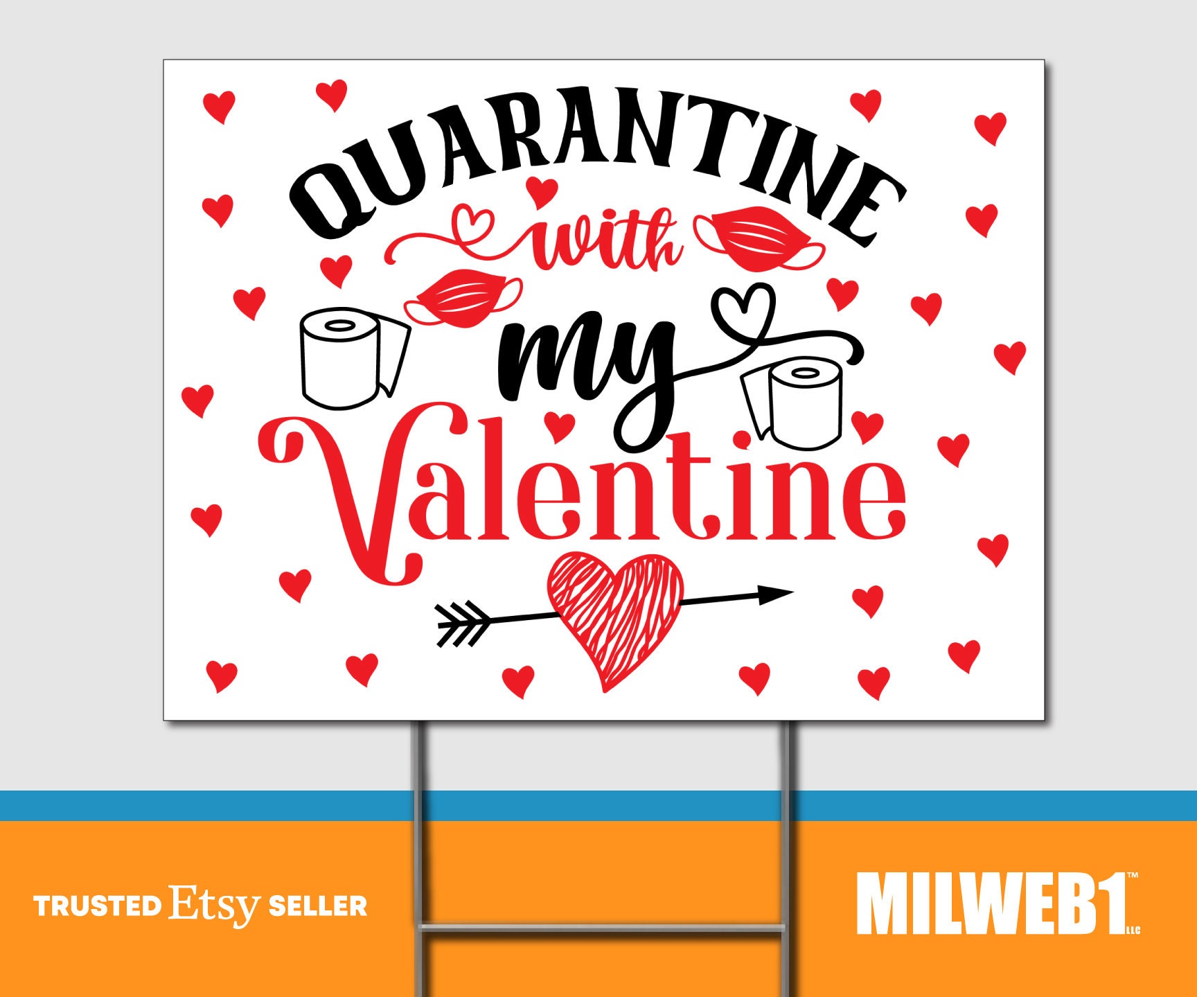 Quarantine with my valentine-gift id messenger bag by brtisticdesigns Quarantine with My Valentine Valentine's Day Double | Etsy