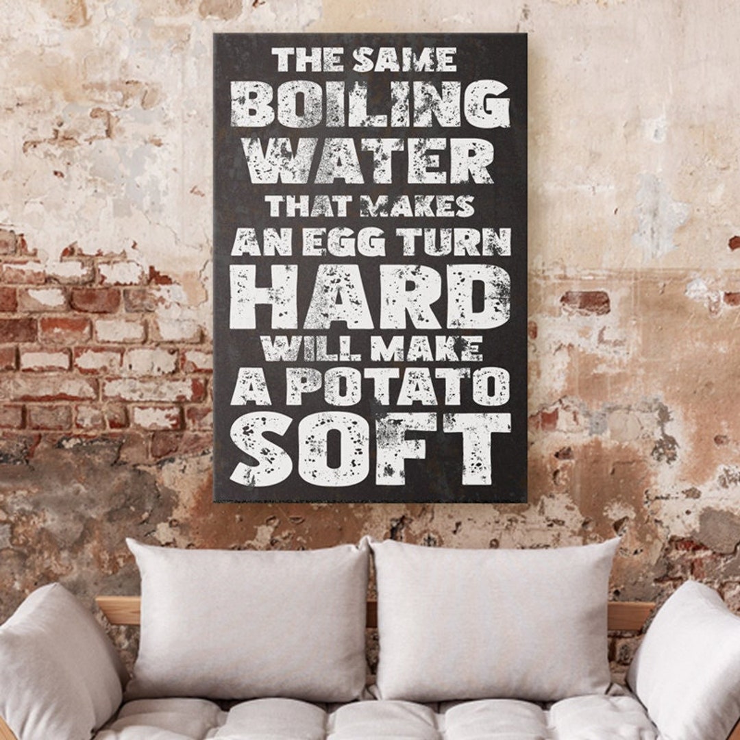 Rustic Potato Sign Boiling Water Eggs Potato | Sign Work Office Rustic Motivational ...