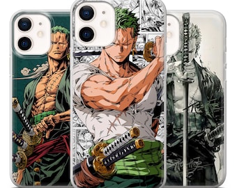 Funda para teléfono con diseño de personaje de anime Zoro para iPhone 17 Pro, 16E, 15, 14, 13, 12, Samsung S26, S25, S24Fe, A56, Pixel 10A, 9Pro XL 8A