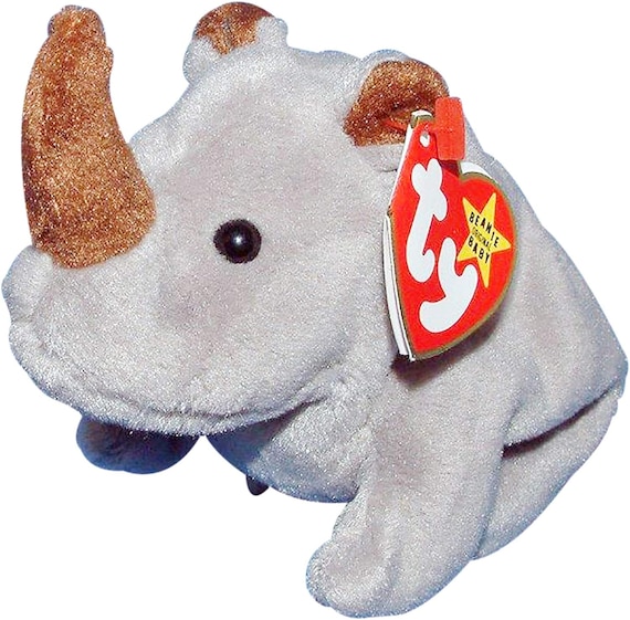 Vintage TY Beanie Baby Spike The Rhinoceros (Rhino Chubby Unicorn)