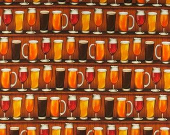 Fat Quarter Cheers Celebration Drinks Pub Shelf 100% Cotton Quilting Fabric