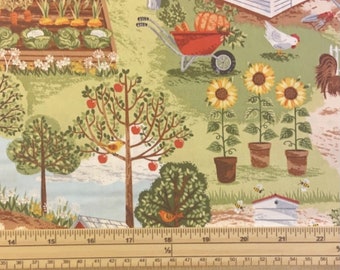 Fat Quarter Good Life Garden Scenic Farm 100% Cotton Quilting Fabric