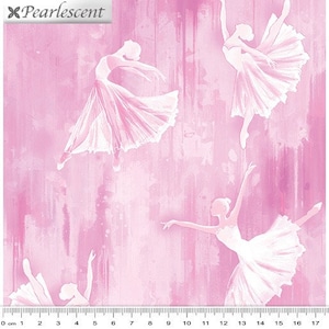 Fat Quarter Pearl Ballet Pink Ballerinas Silhouettes 100% Cotton Quilting Fabric
