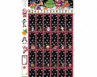 Santa Tree Farm Fabric Advent Calendar Panel, Reusable Advent Calendar -  Etsy