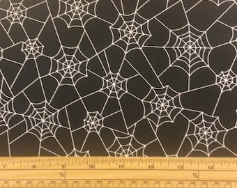 Halloween Spider Web Cotton Fabric, Black Creepin' It Real Fat Quarter