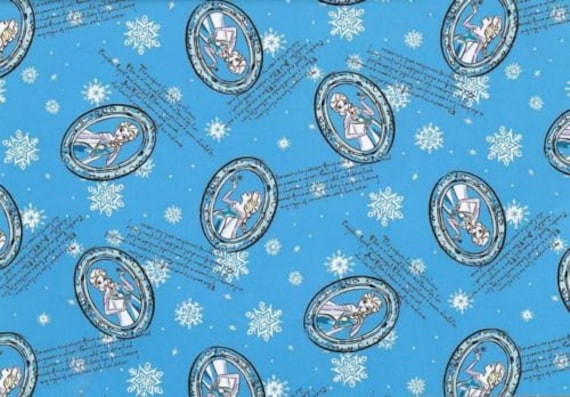 Fat Quarter Disney Frozen Character Scenic Cotton Quilting Fabric Ana Elsa