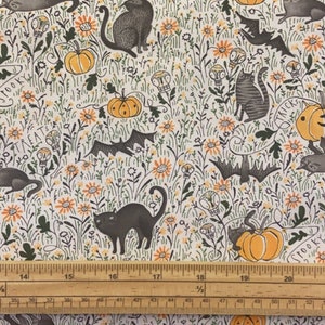 Fat Quarter Spirit Of Halloween Cats In The Pumpkin Patch 100% Cotton Quilting Fabric